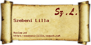 Szebeni Lilla névjegykártya